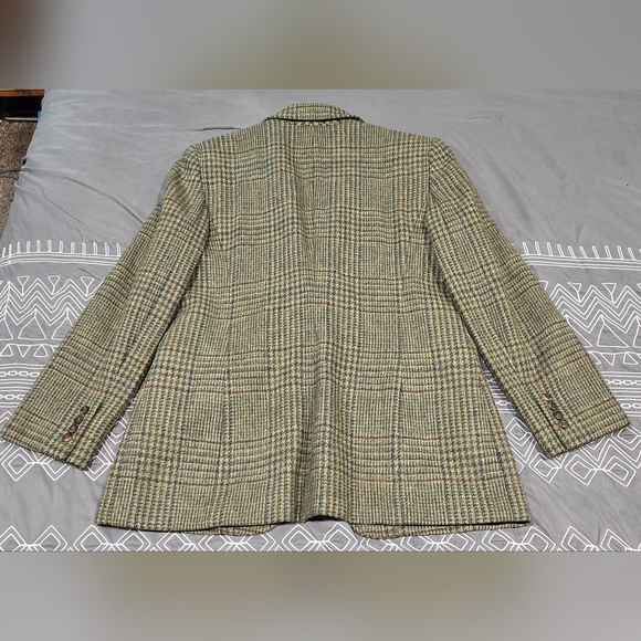 Lauren Ralph Lauren Women's 90s Wool Tweed Plaid Blazer Size 12 - Picture 9 of 9